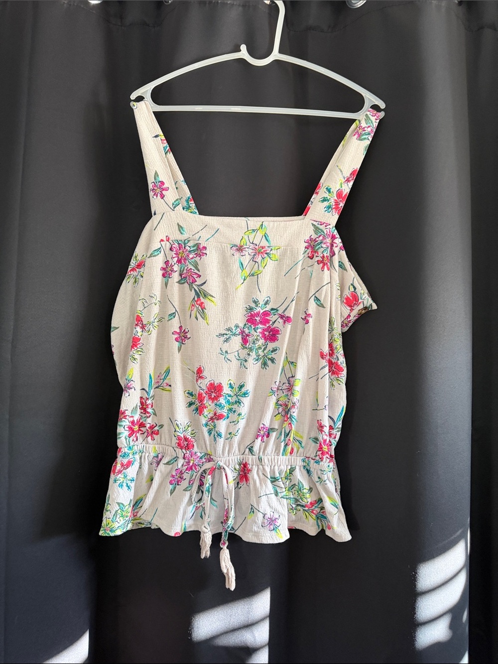 Time and True Floral Tie-Waist Sleeveless Top